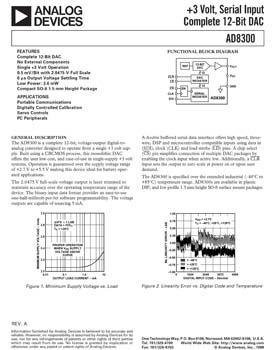 AD8300. +3 Volt, Serial Input Complete 12-Bit DAC