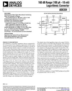AD8304. 160 dB Logarithmic Amplifier with Photo-Diode Interface