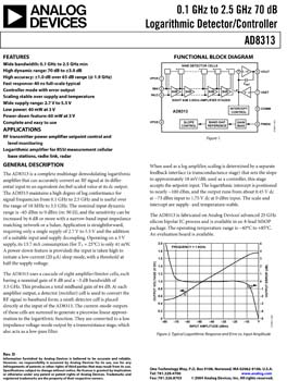 AD8313. 0.1 - 2.5 GHz, 70 dB Logarithmic Detector / Controller