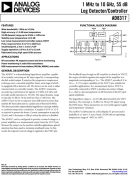 AD8317. 1 MHz to 10 GHz, 50 dB Log Detector/Controller