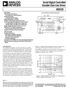 AD8320. High Performance, High Output Power Line Driver Featuring 36dB Of Digitally Controlled Variable Gain