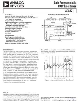AD8321. Gain Programmable CATV Line Driver