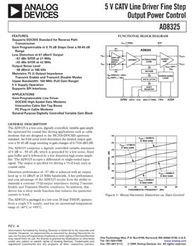 AD8325. 5 V CATV Line Driver Fine Step Output Power Control