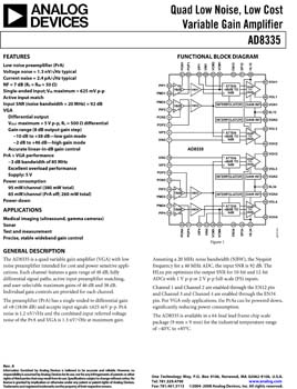 AD8335. Quad Low Noise, Low Cost Variable Gain Amplifier