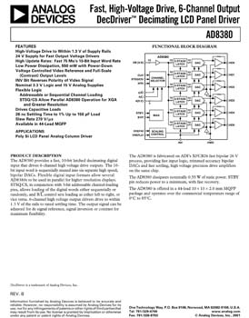 AD8380. Fast, High Voltage Drive, 6-Channel Output, 10-Bit Input Decimating LCD Panel Driver