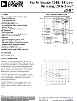 AD8387. High Performance 12-Bit, 12-Channel Output, Decimating LCD DecDriver(r)