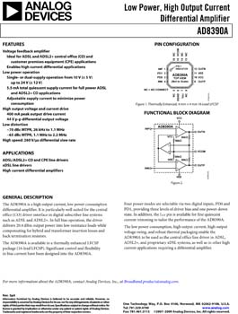 AD8390A. Low Power, High Output Current Differential Amplifier