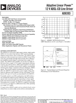 AD8393. Adaptive Linear Power(tm) +12 V ADSL-CO Line Driver