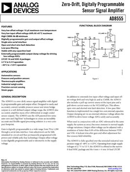 AD8555. Digitally Programmable Sensor Signal Zero-Drift Amplifier