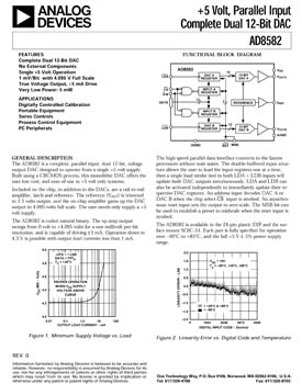 AD8582. +5 Volt, Parallel Input Complete Dual 12-Bit DAC