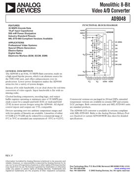 AD9048. Monolithic 8-Bit Video A/D Converter
