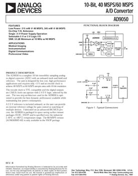AD9050. 10-Bit, 40 MSPS/60 MSPS A/D Converter