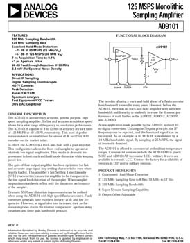 AD9101. 125 MSPS Monolithic Sampling Amplifier