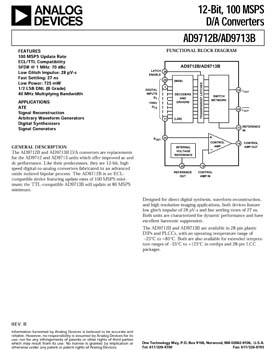 AD9713B. 12-Bit, 80 MSPS, TTL Compatible DAC