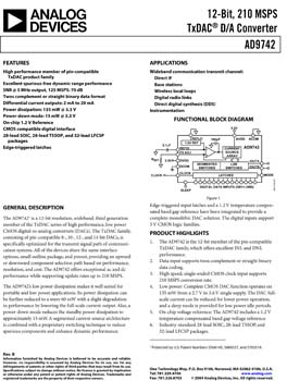AD9742. 12-Bit, 210 MSPS TxDAC(r) D/A Converter