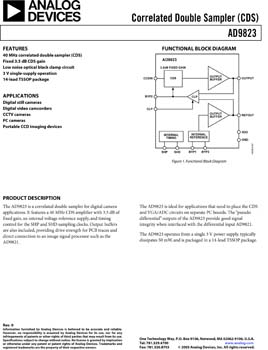 AD9823. Correlated Double Sampler (CDS)