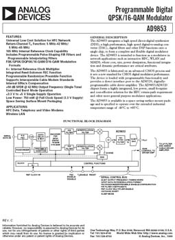 AD9853. Programmable Digital QPSK/16-QAM Modulator