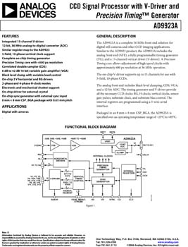 AD9923A. CCD Signal Processor with V-Driver and Precision Timing(tm) Generator