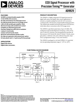 AD9929. CCD Signal Processor with PrecisionTiming(tm) Generator