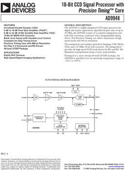AD9948. 10-Bit CCD Signal Processor with Precision Timing(tm) Core