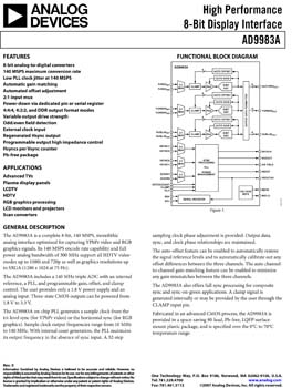 AD9983A. High Performance 8-Bit Display Interface