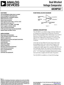 ADCMP567. Dual Ultrafast Voltage Comparator