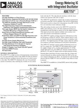 ADE7757. Single Phase Energy Metering IC with Integrated Oscillator