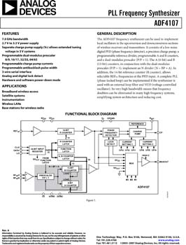 ADF4107. PLL Frequency Synthesizer