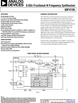 ADF4156. 6 GHz Fractional-N Frequency Synthesizer