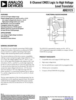 ADG3123. 8 Channel CMOS Logic to High-Voltage Level Translator