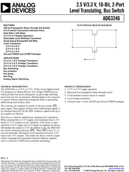 ADG3246. 2.5 V/3.3 V, 10 Bit, 2 Port Level Translator, Bus Switch