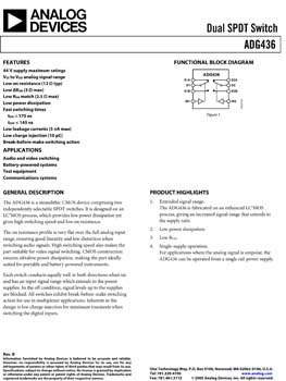 ADG436. Lc2mos ±15 V Dual SPDT Switch