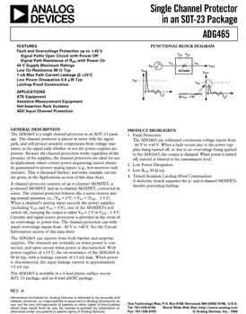 ADG465. Single Channel Protector in SOT-23/µSOIC Packages