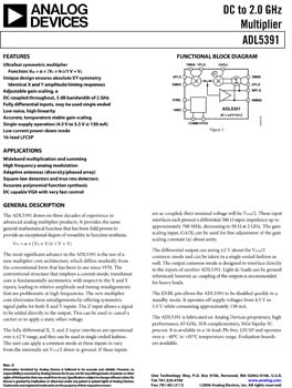 ADL5391. DC to 2.0 GHz Multiplier