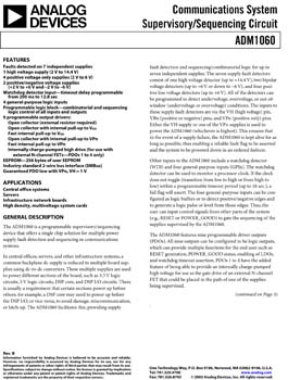 ADM1060. Multi Power Supply Sequencer & Supervisor