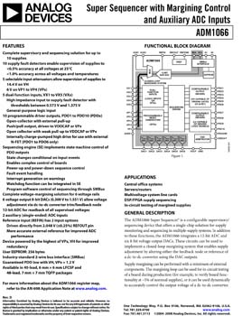 ADM1066. Super Sequencer(r) with Margining Control and Auxiliary ADC Inputs