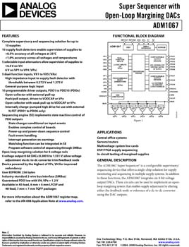 ADM1067. Super Sequencer(r) with Open-Loop Margining DACs