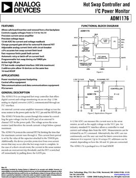 ADM1176. Hot Swap Controller and I2c(r) Power Monitor 
