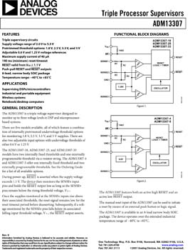 ADM13307. Triple Processor Supervisors