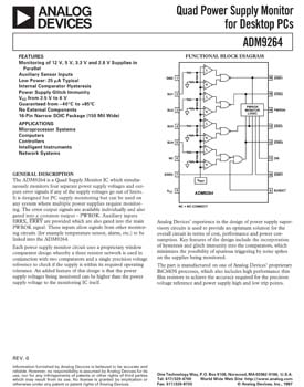 ADM9264. Quad Power Supply Monitor for Desktop PCs