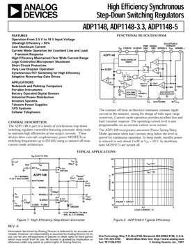 ADP1148. High Efficiency, Synchronous Step-Down Switching Regulator Controller