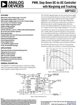 ADP1822. PWM, Step-Down DC-to-DC Controller with Margining and Tracking
