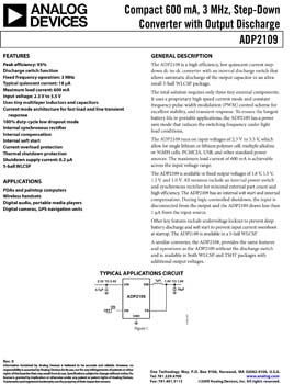 ADP2109. Compact 600 mA, 3 MHz, Step-Down Converter