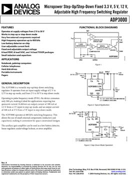 ADP3000. High Efficiency, Step-Up/Step-Down Switching Regulator