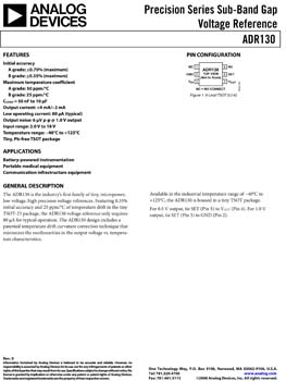 ADR130. Precision Series Sub-Band Gap Voltage Reference