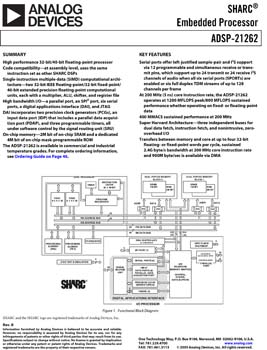 ADSP-21262. 3rd Generation Low Cost 32-Bit Floating-Point SHARC DSP