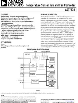 ADT7470. Temperature Sensor Hub and Fan Controller