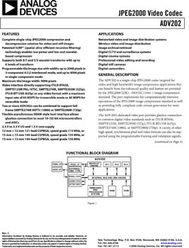 ADV202. JPEG 2000 Video CODEC