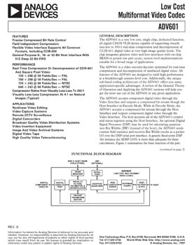 ADV601. Low Cost Multiformat Video Codec