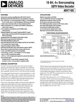 ADV7180. 10-Bit, 4* Oversampling SDTV Video Decoder